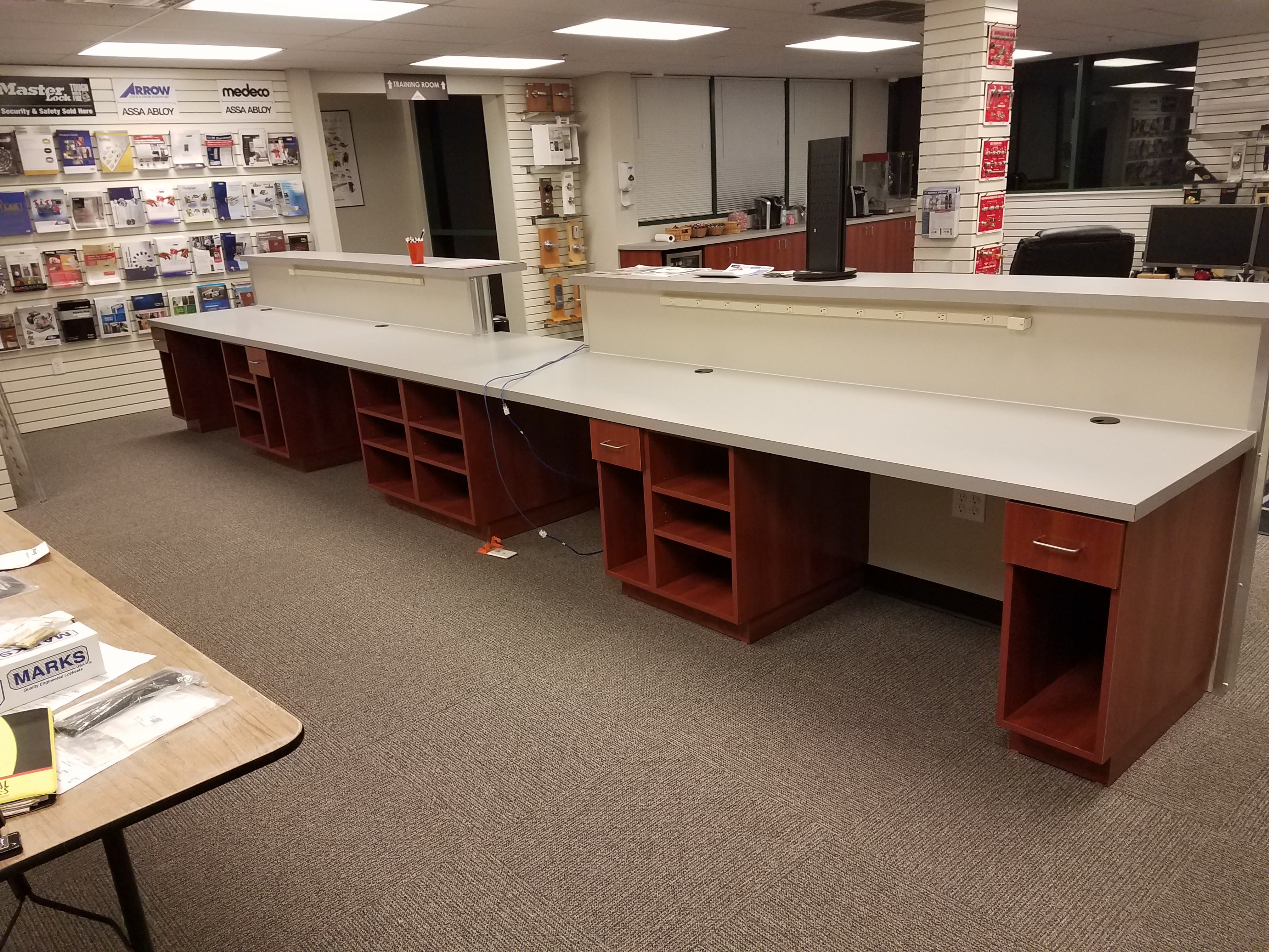 Custom millwork and brand features for commercial spaces